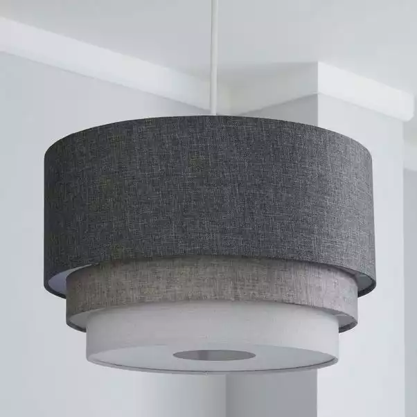 Elements Eclipse 3 Tier Lamp Shade 40cm Grey 4 Elements Eclipse 3 Tier Lamp Shade 40cm Grey - Image 2