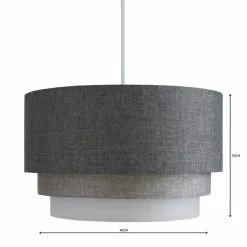 Elements Eclipse 3 Tier Lamp Shade 40cm Grey 9 Elements Eclipse 3 Tier Lamp Shade 40cm Grey -DUNEL House Shop 1000076056 alt04