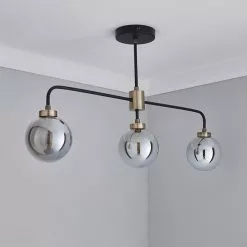 Dunelm Tanner 3 Light Black Bar Ceiling Fitting -DUNEL House Shop 1000076102 alt01