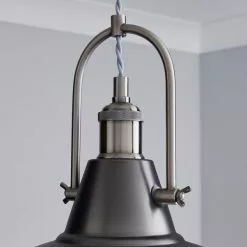 Dunelm Lucas Industrial 1 Light Pendant Pewter Ceiling Fitting -DUNEL House Shop 1000084135 alt02