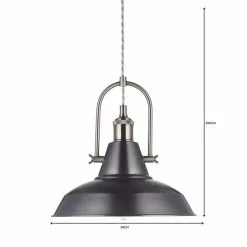 Dunelm Lucas Industrial 1 Light Pendant Pewter Ceiling Fitting -DUNEL House Shop 1000084135 alt06