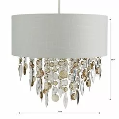 Dunelm Mila Ivory Jewel Shade Easy Fit Pendant -DUNEL House Shop 1000084151 alt04