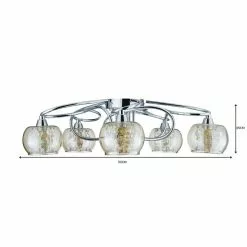 Dunelm Seychelles 5 Light Chrome Ceiling Fitting -DUNEL House Shop 1000093292 alt06