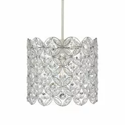 Dunelm Arden Floral Chrome Easy Fit Pendant -DUNEL House Shop 1000093327 alt05