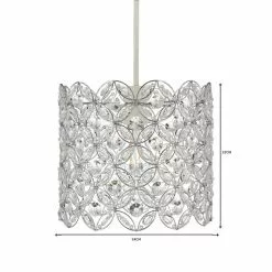 Dunelm Arden Floral Chrome Easy Fit Pendant -DUNEL House Shop 1000093327 alt06