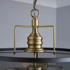 Dunelm Kalix 2 Light Mesh Black Gold Ceiling Fitting -DUNEL House Shop 1000111870 alt02