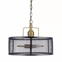Dunelm Kalix 2 Light Mesh Black Gold Ceiling Fitting -DUNEL House Shop 1000111870 alt05
