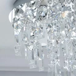 Dunelm Bel Air 3 Light Glass Bathroom Flush Ceiling Fitting -DUNEL House Shop 1000119702 alt02