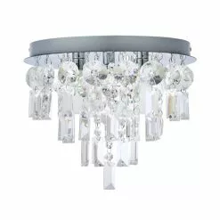 Dunelm Bel Air 3 Light Glass Bathroom Flush Ceiling Fitting -DUNEL House Shop 1000119702 alt05