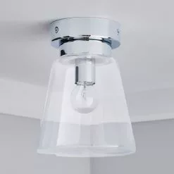 Dunelm Delavin 1 Light Pendant Glass Flush Bathroom Ceiling Fitting -DUNEL House Shop 1000119706 alt01