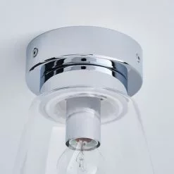 Dunelm Delavin 1 Light Pendant Glass Flush Bathroom Ceiling Fitting -DUNEL House Shop 1000119706 alt03