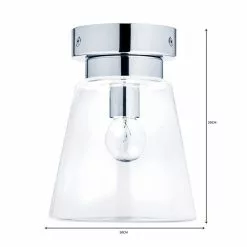 Dunelm Delavin 1 Light Pendant Glass Flush Bathroom Ceiling Fitting -DUNEL House Shop 1000119706 alt06
