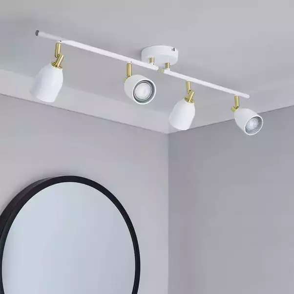 Dunelm Clio 4 Light White Spotlight Bar 4 Dunelm Clio 4 Light White Spotlight Bar - Image 2