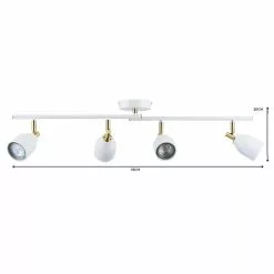 Dunelm Clio 4 Light White Spotlight Bar 12 Dunelm Clio 4 Light White Spotlight Bar -DUNEL House Shop 1000119712 alt06