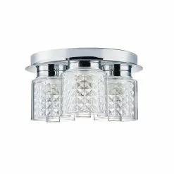 Dunelm Hylton 3 Light Glass Bathroom Flush Ceiling Fitting -DUNEL House Shop 1000119717 alt05