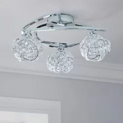 Dunelm Cecilie 3 Light Crystal Semi-Flush Ceiling Fitting -DUNEL House Shop 1000119787 alt01