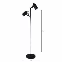 Dunelm Healy 2 Light Black Floor Lamp -DUNEL House Shop 1000119857 alt04