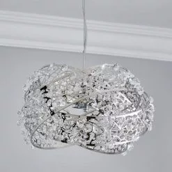Dunelm Jaimee 3 Light Crystal Chrome Ceiling Fitting -DUNEL House Shop 1000119870 alt01