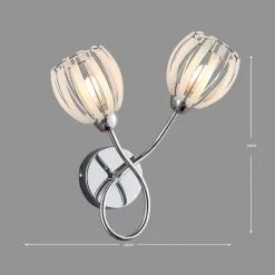 Dunelm Rosa 2 Light Chrome Wall Light -DUNEL House Shop 1000137329 alt04