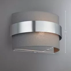 Dunelm Joey Shaded Grey Wall Light -DUNEL House Shop 1000137338 alt04