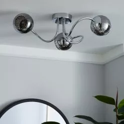 Dunelm Arta 3 Light Semi-Flush Chrome Ceiling Fitting 9 Dunelm Arta 3 Light Semi-Flush Chrome Ceiling Fitting -DUNEL House Shop 1000137346 alt01