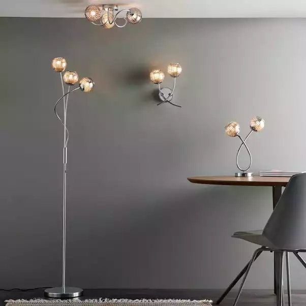 Dunelm Arta 3 Light Semi-Flush Chrome Ceiling Fitting 8 Dunelm Arta 3 Light Semi-Flush Chrome Ceiling Fitting - Image 6