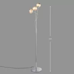 Dunelm Arta 3 Arm Smoked Glass Floor Lamp -DUNEL House Shop 1000137348 alt03