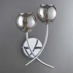 Dunelm Arta 2 Light Chrome Wall Light -DUNEL House Shop 1000137352 alt01