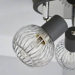 Dunelm Mattia 3 Light Wire Cage Matt Grey Spotlight -DUNEL House Shop 1000139084 alt02