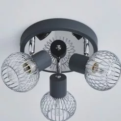 Dunelm Mattia 3 Light Wire Cage Matt Grey Spotlight -DUNEL House Shop 1000139084 alt03