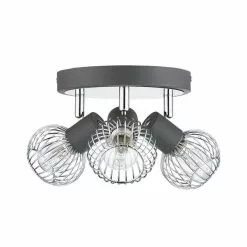 Dunelm Mattia 3 Light Wire Cage Matt Grey Spotlight -DUNEL House Shop 1000139084 alt05