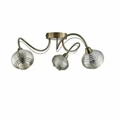 Dunelm Temossi 3 Light Mercury Glass Semi-Flush Ceiling Fitting -DUNEL House Shop 1000139113 alt05