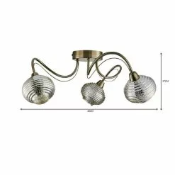 Dunelm Temossi 3 Light Mercury Glass Semi-Flush Ceiling Fitting -DUNEL House Shop 1000139113 alt06
