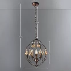 Dunelm Salino Globe 3 Light Antique Copper Chandelier -DUNEL House Shop 1000139119 alt04