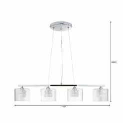 Dunelm Erie 4 Light Bar Glass Diner Ceiling Fitting -DUNEL House Shop 1000144744 alt06
