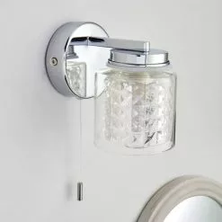 Dunelm Hylton Glass Bathroom Wall Light -DUNEL House Shop 1000149066 alt01