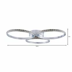 Dunelm Oraylia 3 Light Integrated LED Hoops Jewel Chrome Ceiling Fitting -DUNEL House Shop 1000149069 alt06