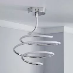 Dunelm Byron Integrated LED Swirl Chrome Ceiling Fitting -DUNEL House Shop 1000149085 alt01
