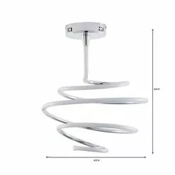 Dunelm Byron Integrated LED Swirl Chrome Ceiling Fitting -DUNEL House Shop 1000149085 alt06