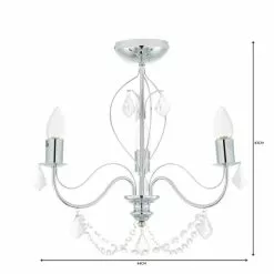 Dunelm Elizabeth 3 Light Bathroom Chrome Chandelier -DUNEL House Shop 1000149086 alt06