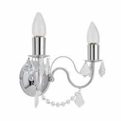 Dunelm Elizabeth 2 Light Chrome Bathroom Wall Light -DUNEL House Shop 1000149087 alt05