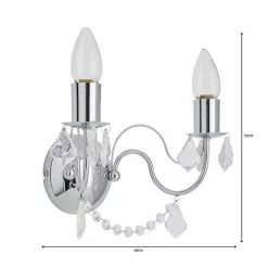 Dunelm Elizabeth 2 Light Chrome Bathroom Wall Light -DUNEL House Shop 1000149087 alt06
