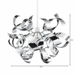 Dunelm Iris Ribbon Chrome Easy Fit Pendant -DUNEL House Shop 1000149095 alt06