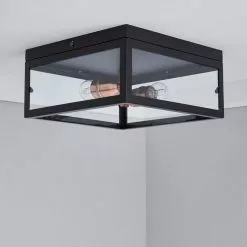 Dunelm Aneska 2 Light Black And Copper Flush Ceiling Fitting -DUNEL House Shop 1000149129 alt01