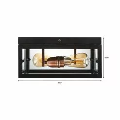 Dunelm Aneska 2 Light Black And Copper Flush Ceiling Fitting -DUNEL House Shop 1000149129 alt06