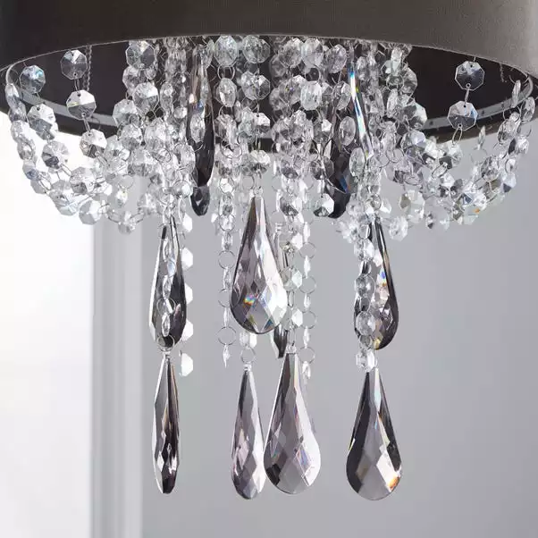 Dunelm Halle Velvet Jewel Grey Easy Fit Pendant 5 Dunelm Halle Velvet Jewel Grey Easy Fit Pendant - Image 3