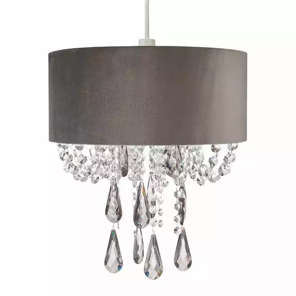 Dunelm Halle Velvet Jewel Grey Easy Fit Pendant 6 Dunelm Halle Velvet Jewel Grey Easy Fit Pendant - Image 4