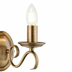 Vogue Lighting Vogue Bernice 2 Light Wall Light Antique Brass 10 Vogue Lighting Vogue Bernice 2 Light Wall Light Antique Brass -DUNEL House Shop 1000156380 alt02