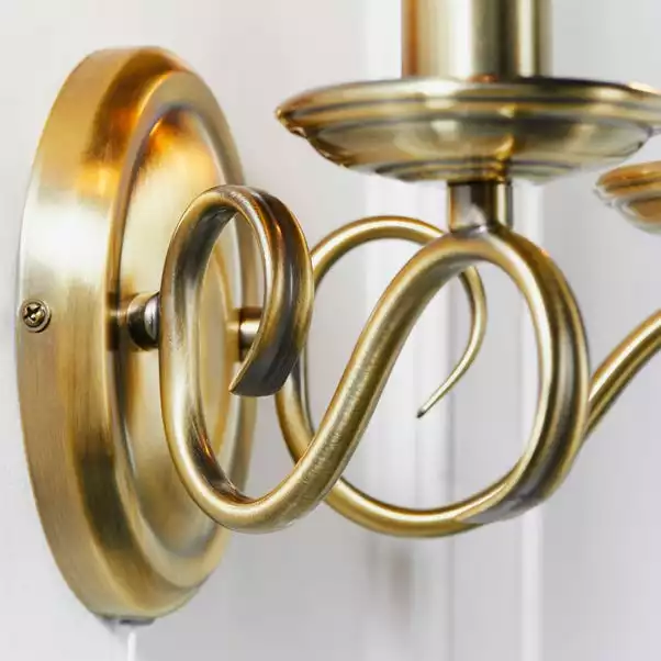 Vogue Lighting Vogue Bernice 2 Light Wall Light Antique Brass 7 Vogue Lighting Vogue Bernice 2 Light Wall Light Antique Brass - Image 5