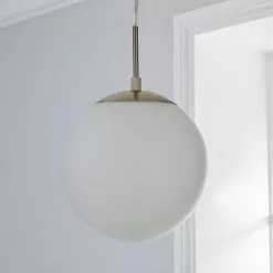 Dunelm Hamptworth 1 Light Pendant Dome Frosted Glass Ceiling Fitting -DUNEL House Shop 1000157750 alt01